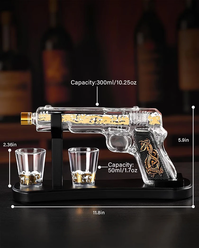 NEW In Box Luxury Gun-Shaped Whiskey Decanter Set - photo 3