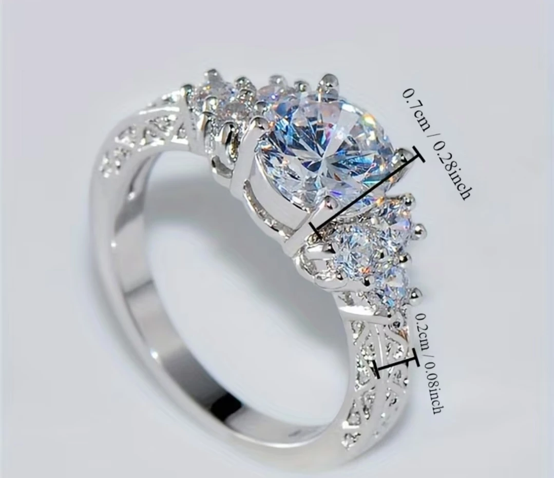 Silver-toned cz decorative ring - photo 4