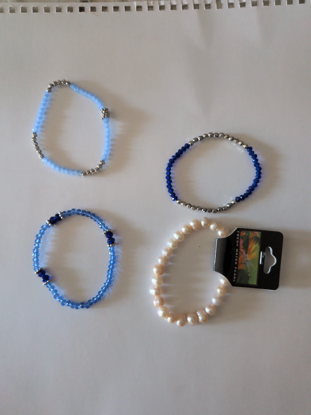 Set of 4 Beaded and Pearl Bracelets