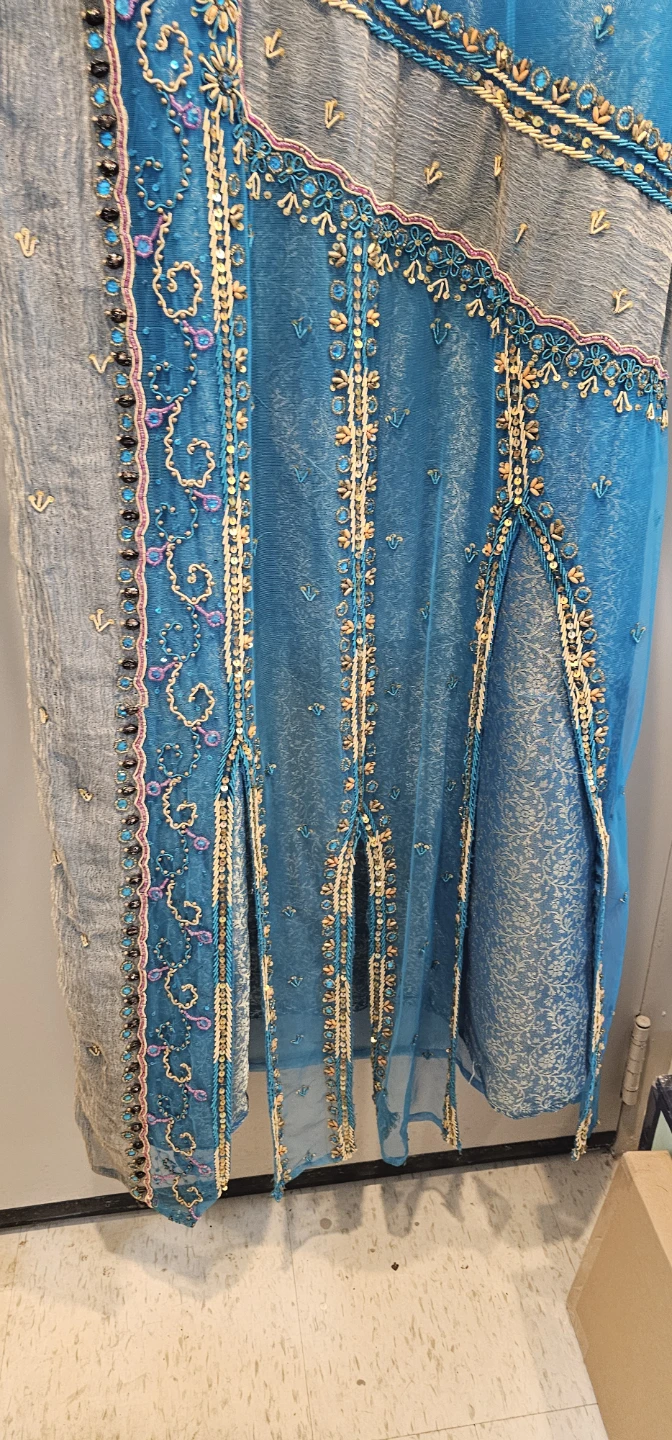 New brand Beaded Blue Long Kurti - photo 3