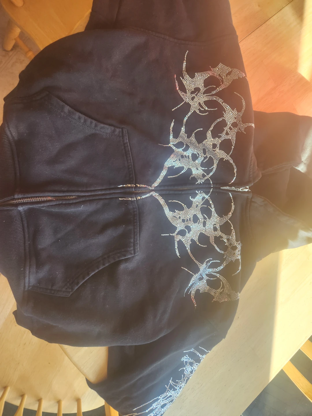 Insomnia Rhinestone Zip-Up Hoodie - photo 4