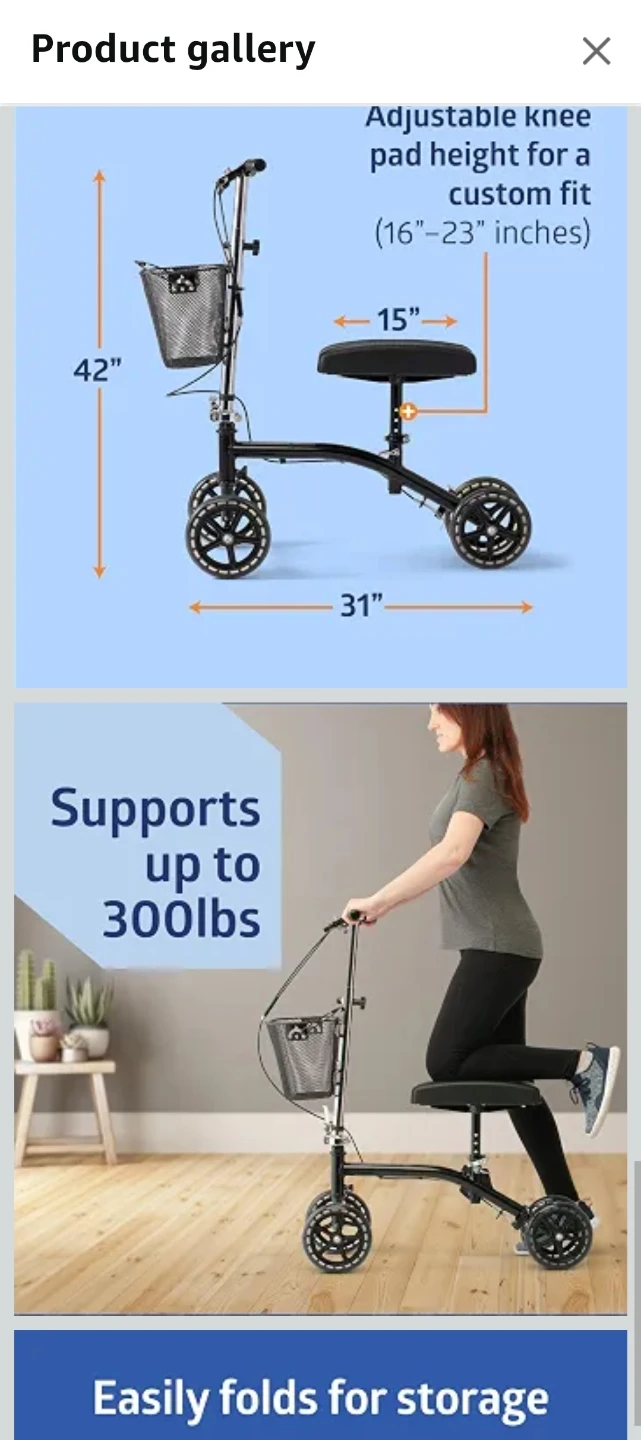 Medline Four Wheeled Knee Walker- NEW - photo 5