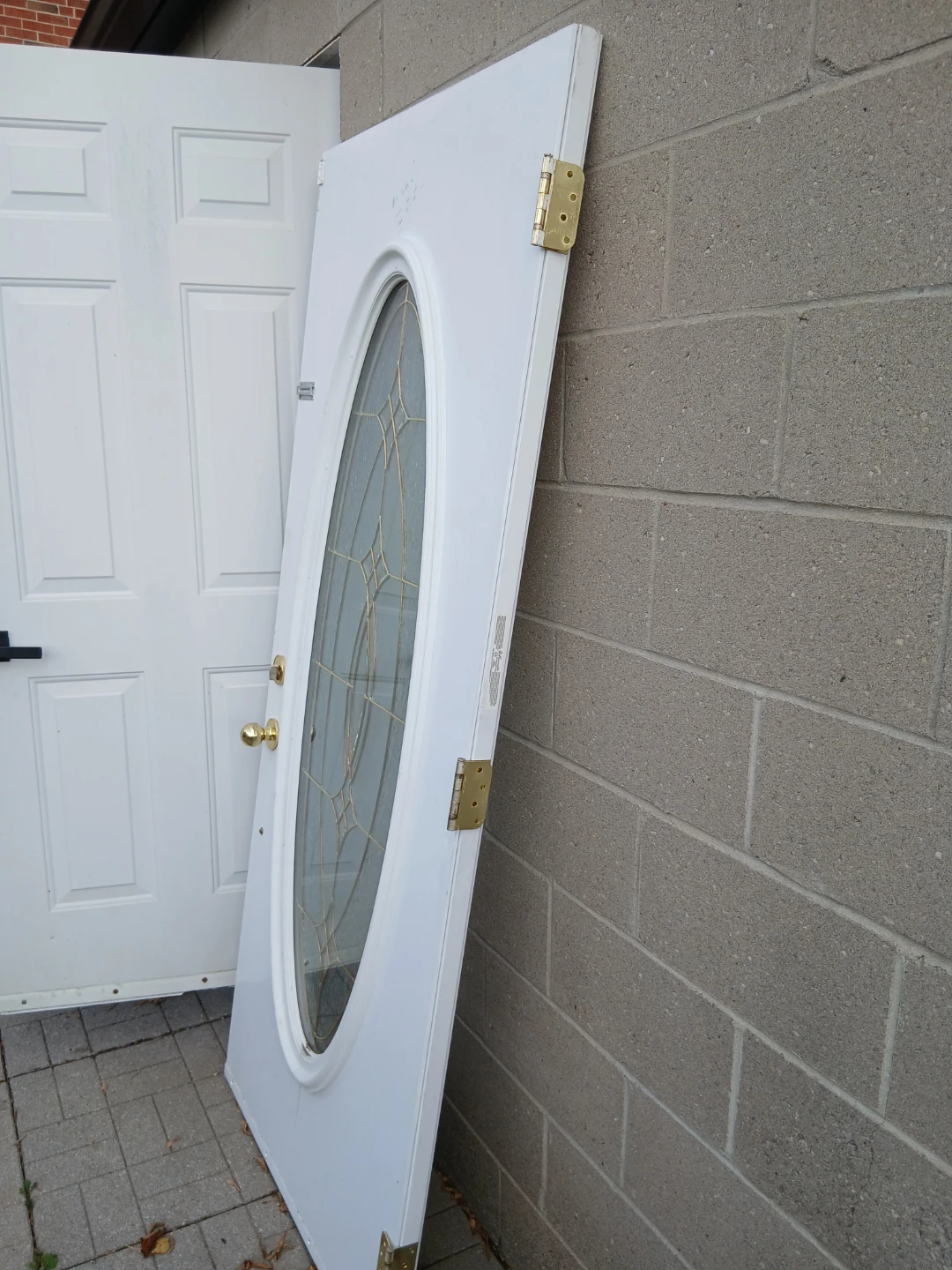 White exterior door with oval glass insert - photo 4