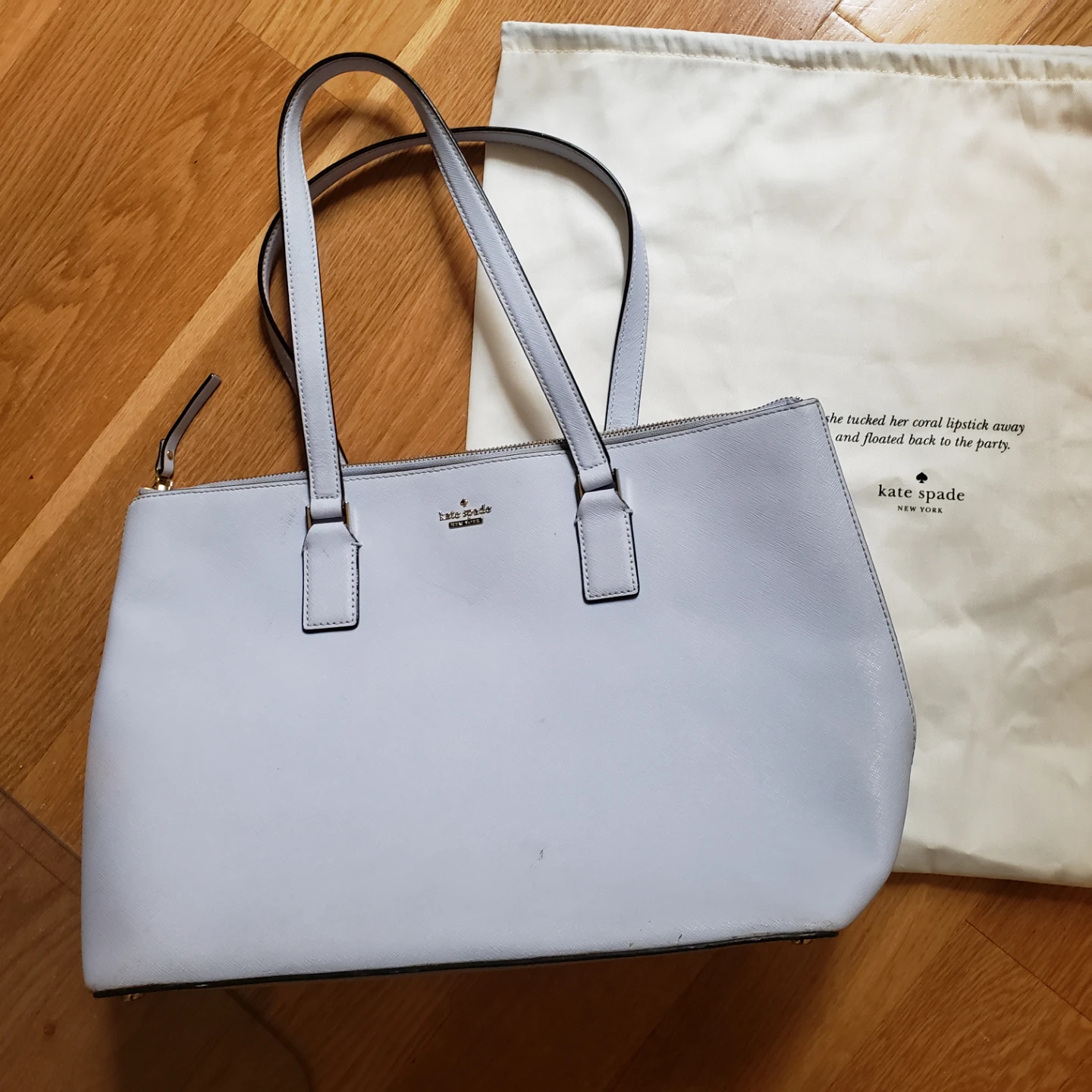 Kate Spade New York light blue tote bag