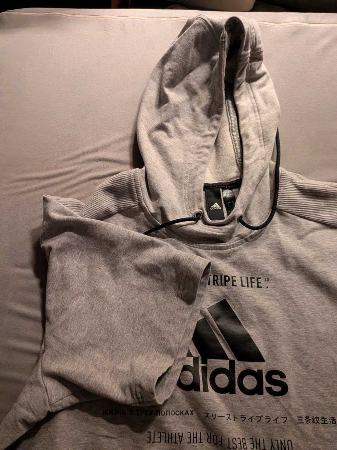 Adidas Three Stripe Life Hoodie Gray - photo 5
