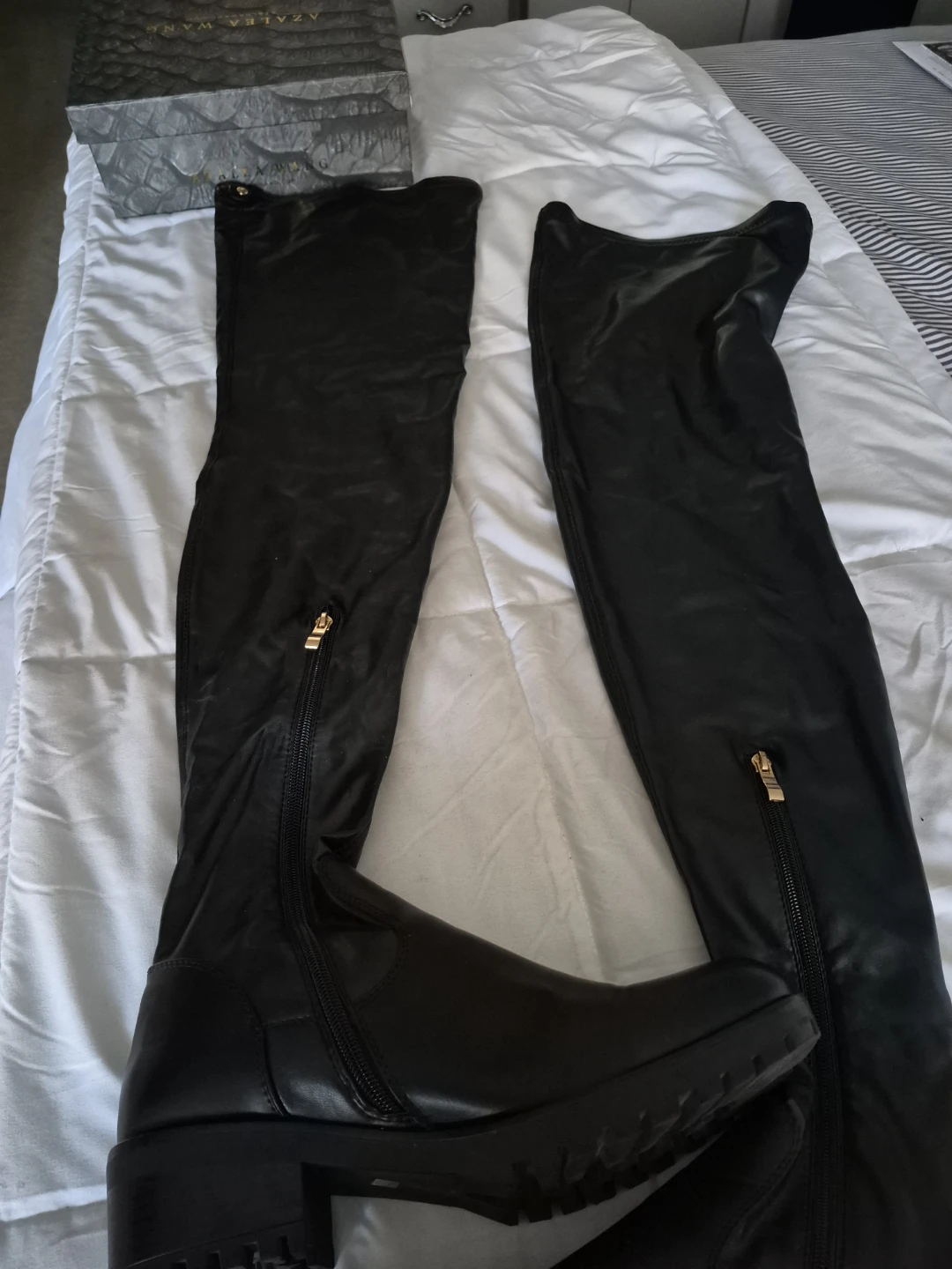 Azalea Wang Black Over-the-Knee Boots