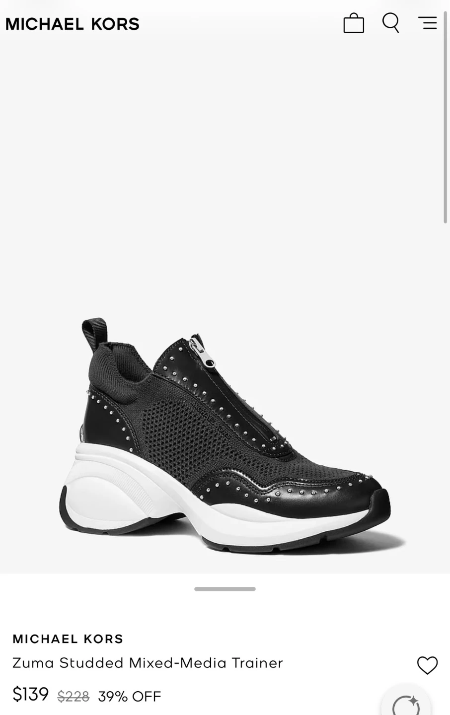 Michael Kors Zuma Studded Mixed-Media Trainers