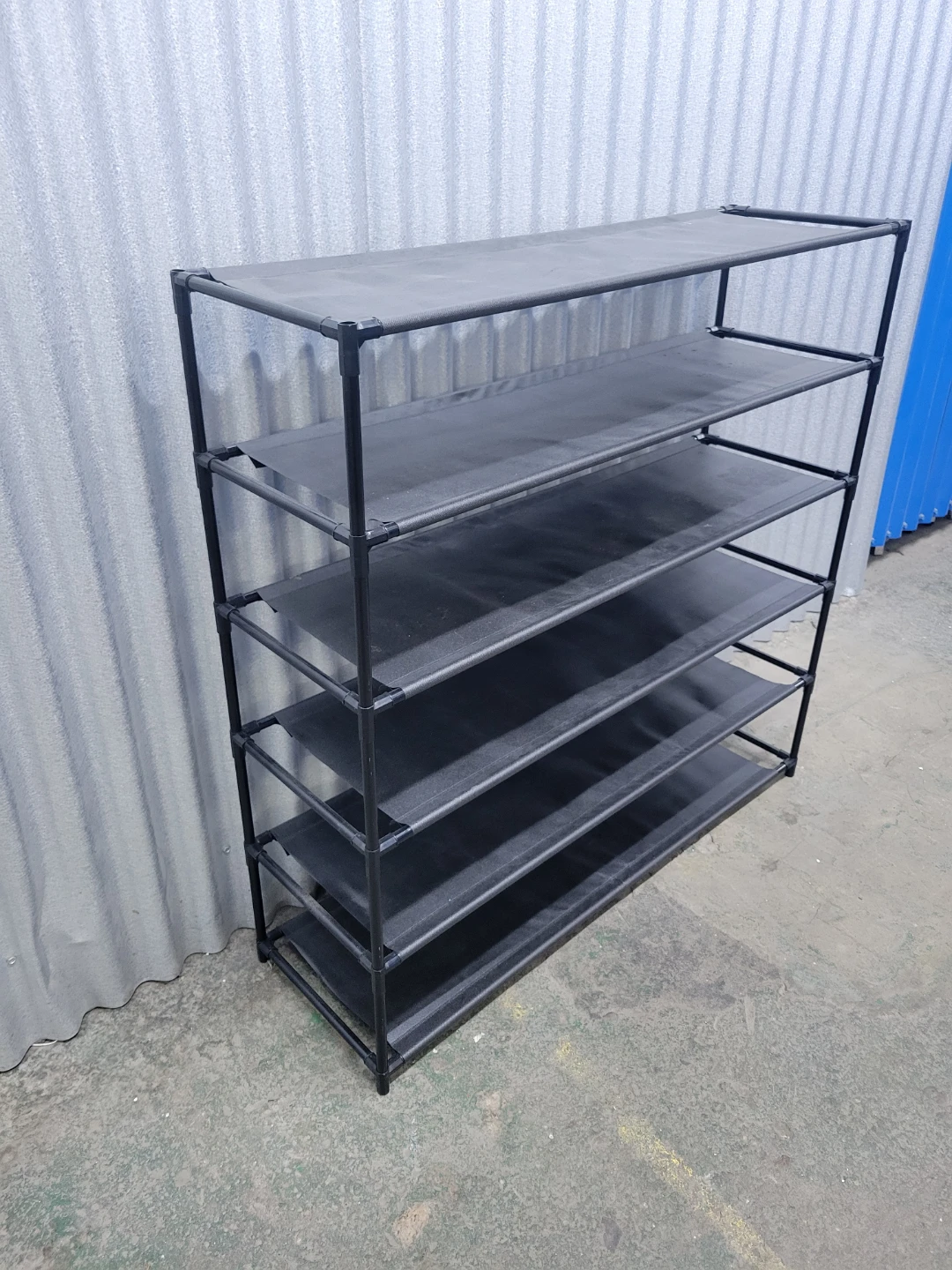 6-Tier Black Fabric Shoe Rack - photo 3