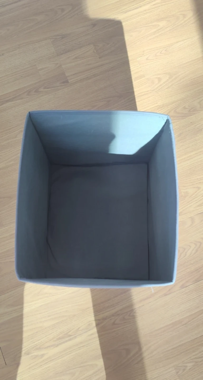 Collapsible Grey Fabric Storage Bin - photo 2