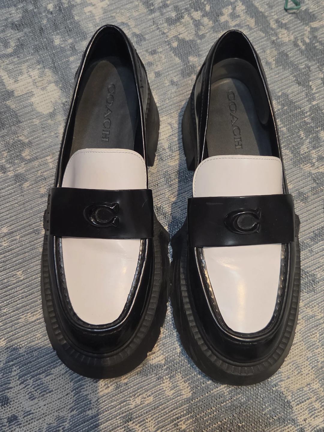 Coach Black and White Loafers