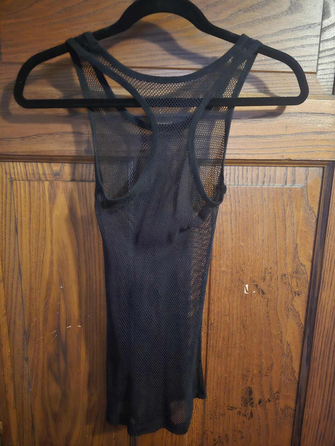Black Fishnet Racerback Tank Top - photo 2