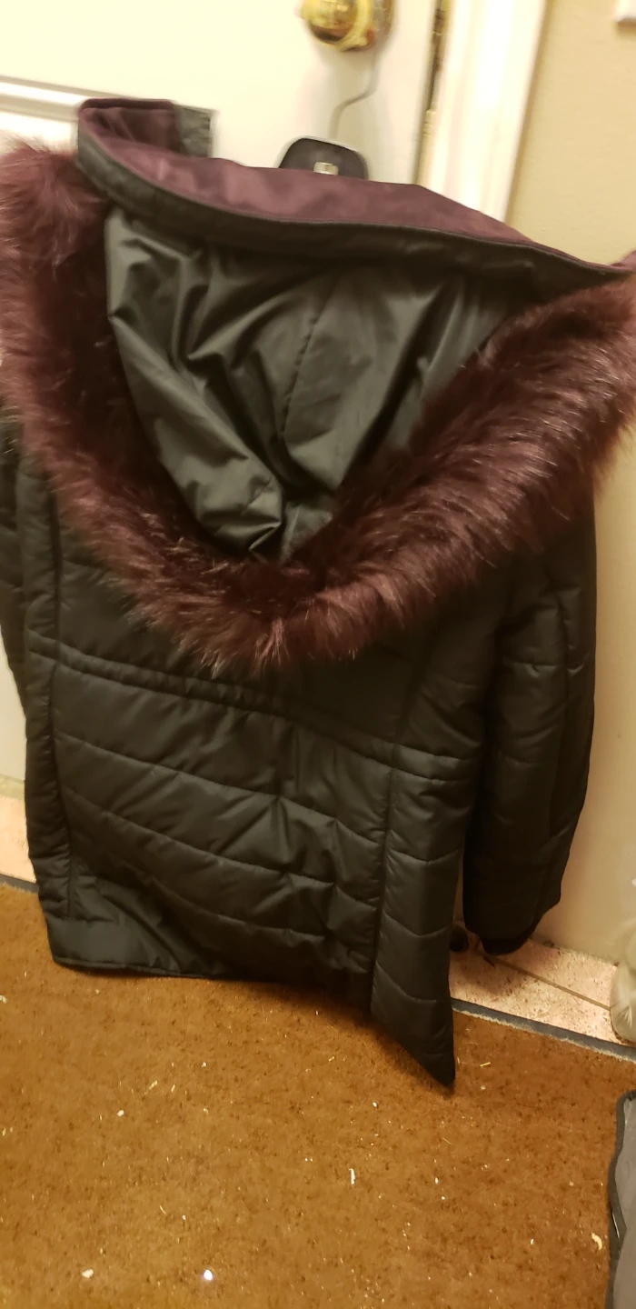 Kensie Black Winter Jacket with Faux Fur Hood - photo 2