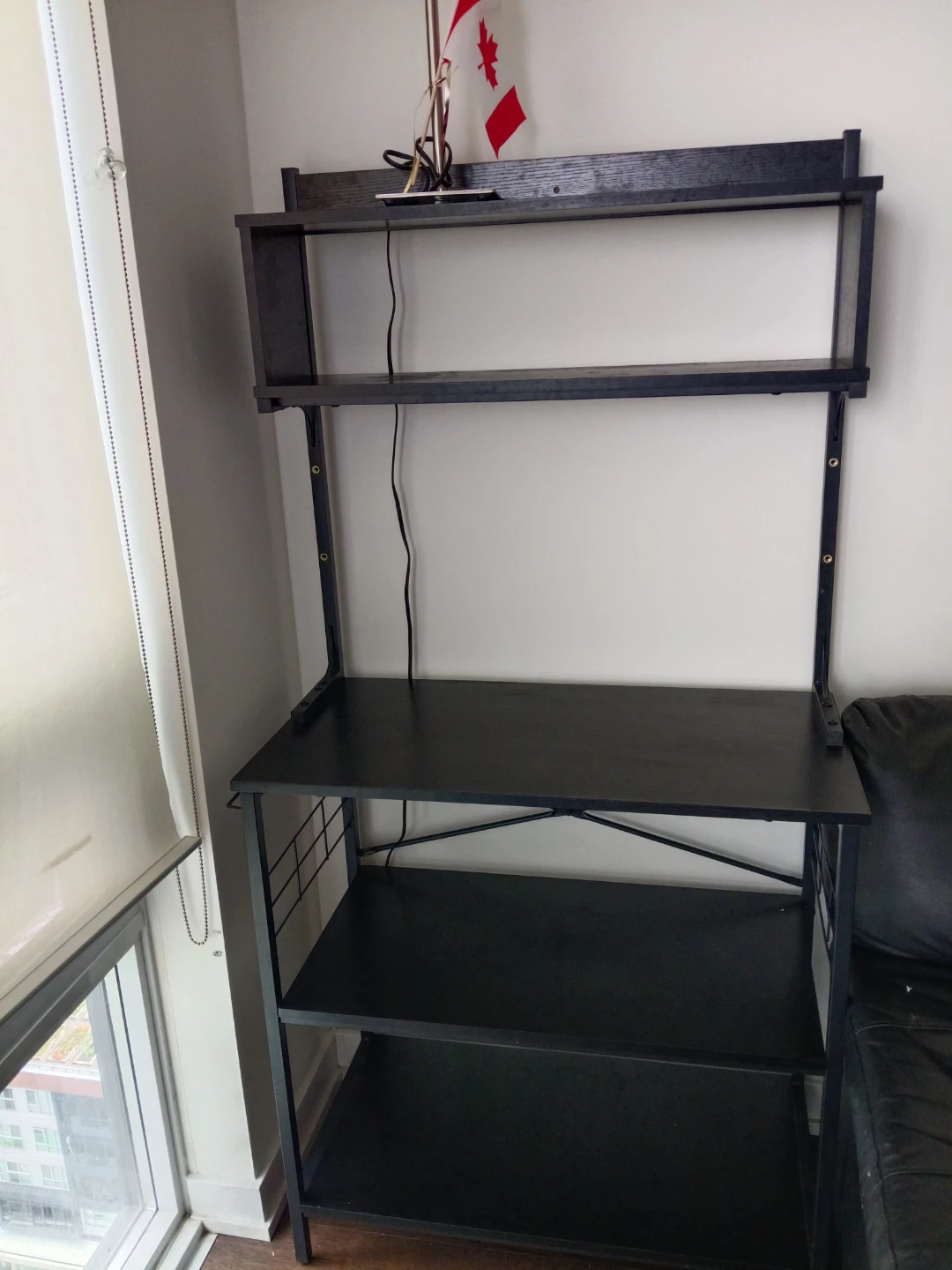 Black rack with metal frame shelves - photo 2