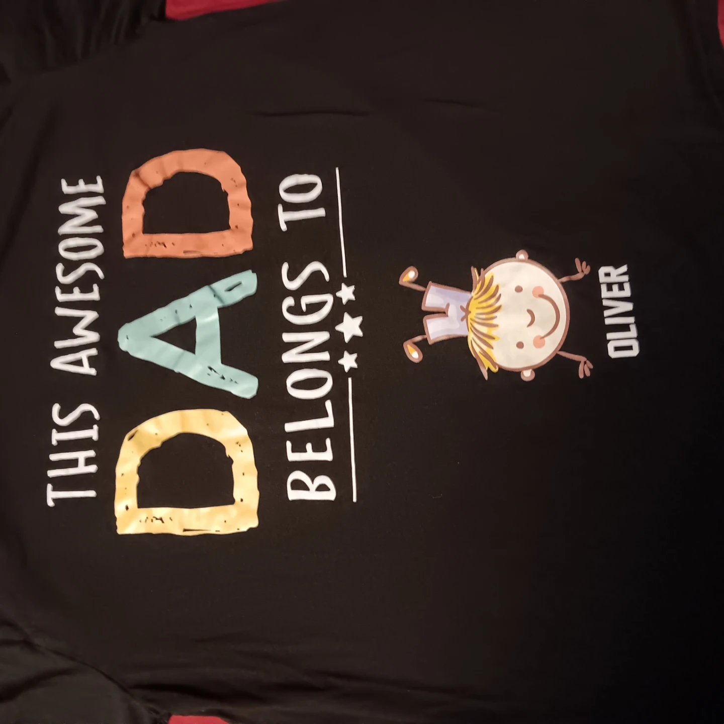 Black Dad T-shirt with Oliver Graphic - photo 2
