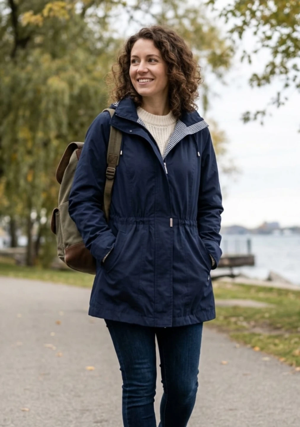 Navy Blue Rain Jacket