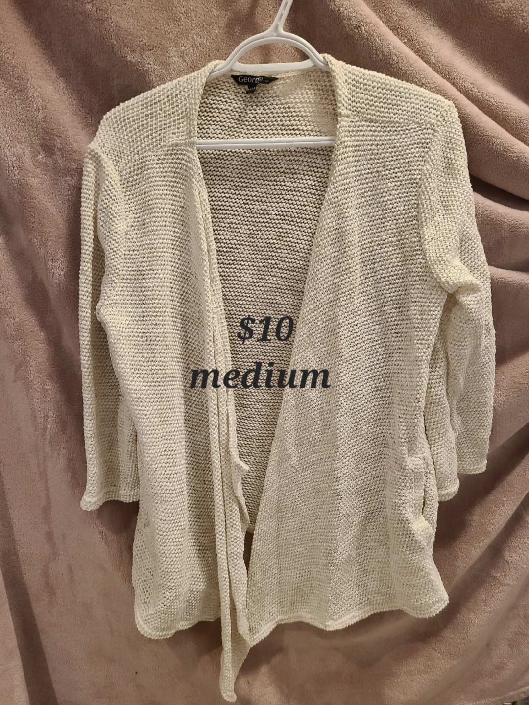 George Cream Open Knit Cardigan
