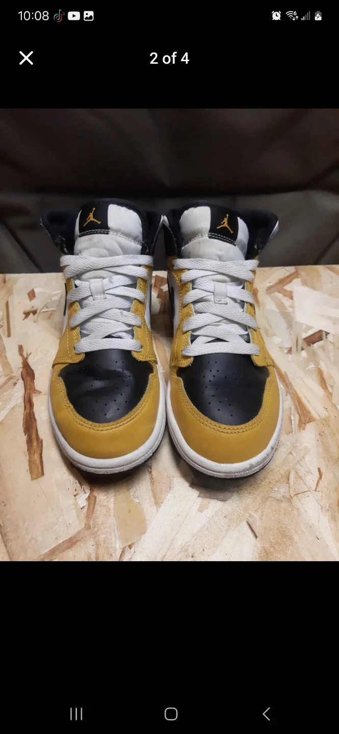 Nike Air Jordan 1 Mid Yellow and Black - photo 2
