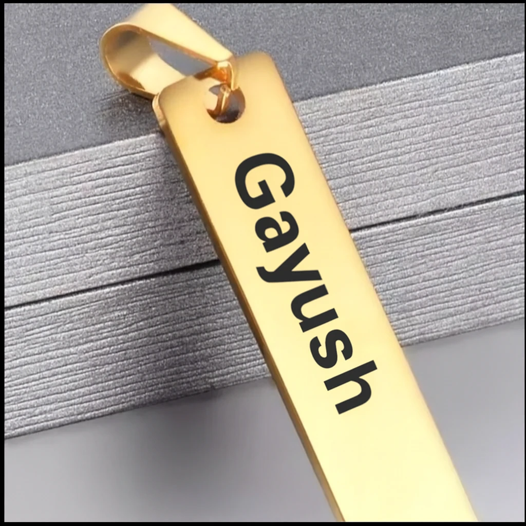 Customizable Stainless Steel Bar Pendant - photo 2