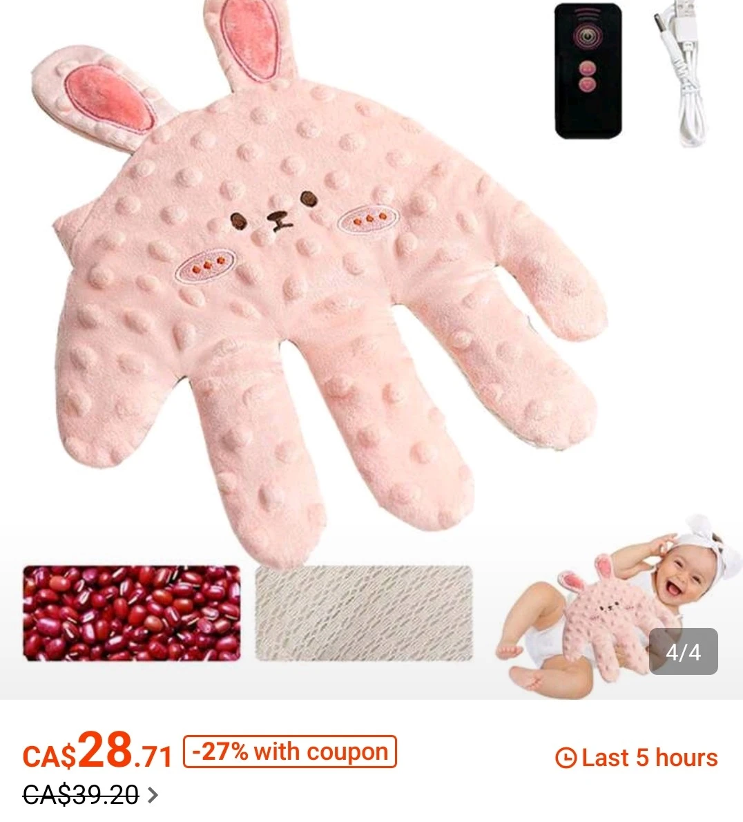 Blue bear heated plush toy(remote free) - photo 3