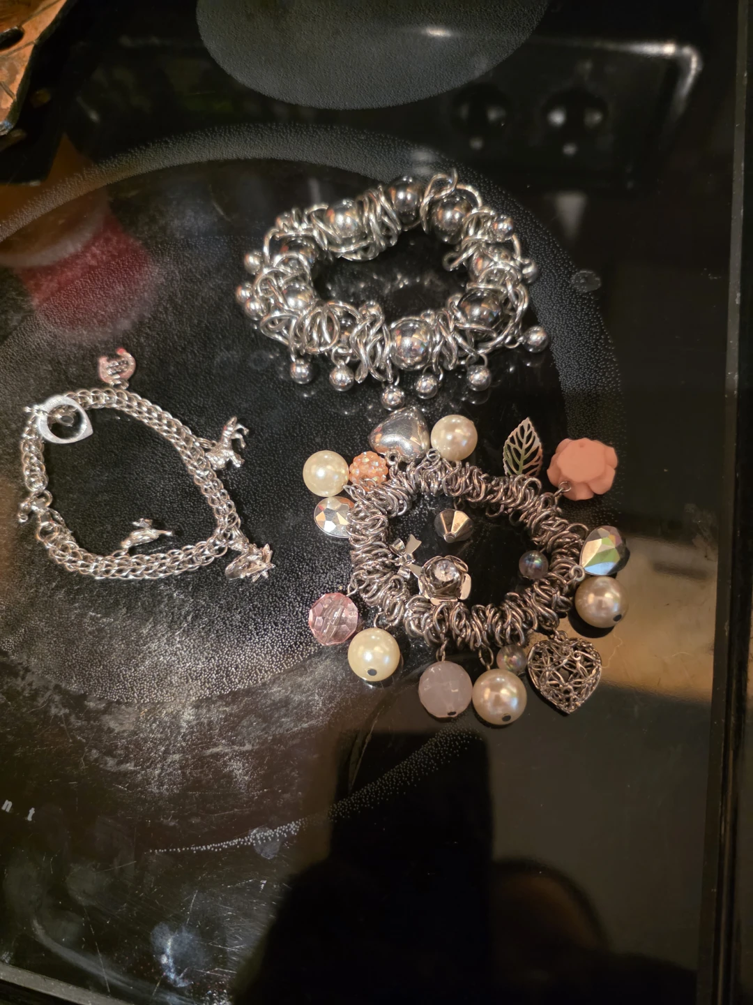 Set of three fashion bracelets