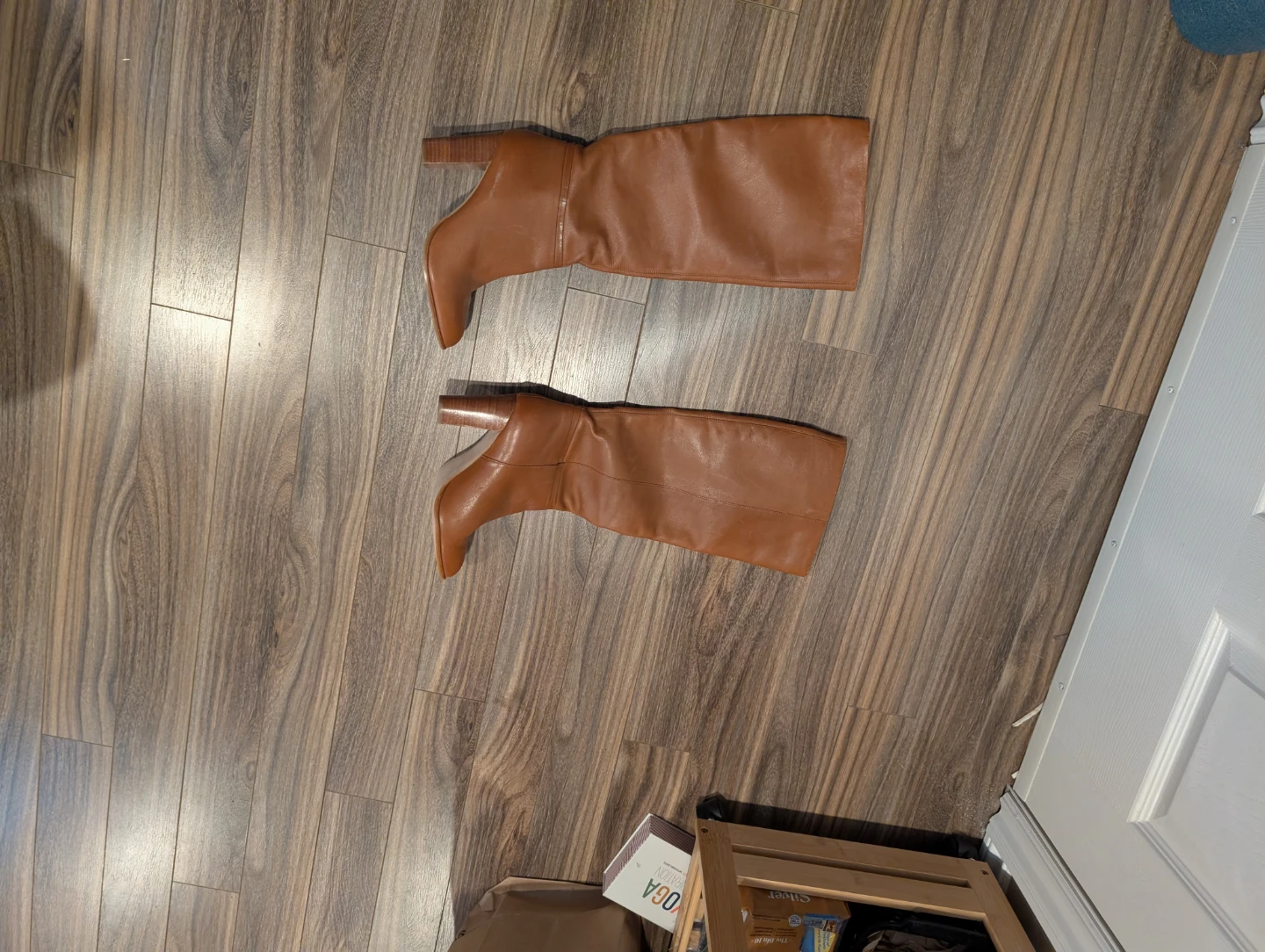 Tan Leather Knee-High Boots - photo 2