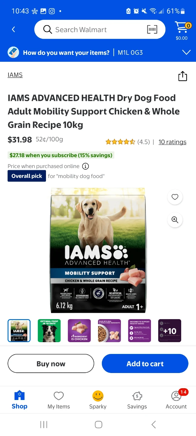 Sealed Iams Advanced Health Mobility Support Dog Food