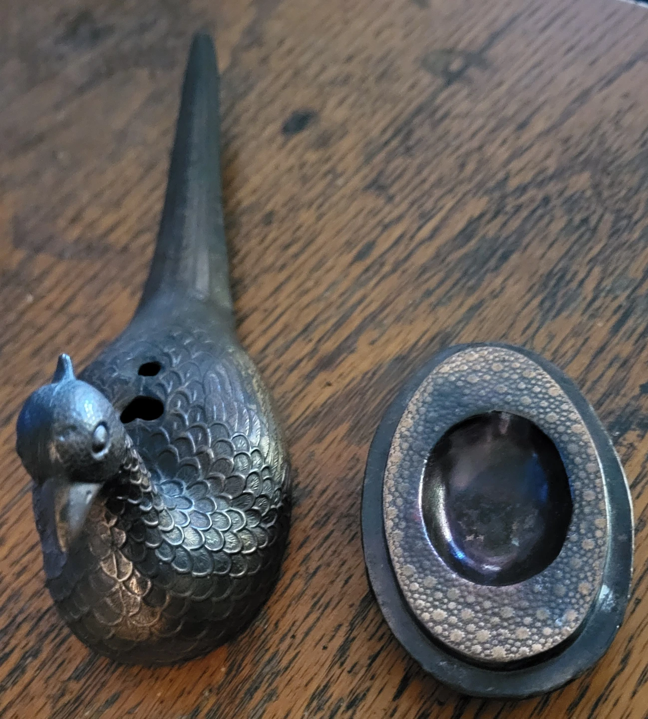Vintage Pheasant Metal Incense Burner