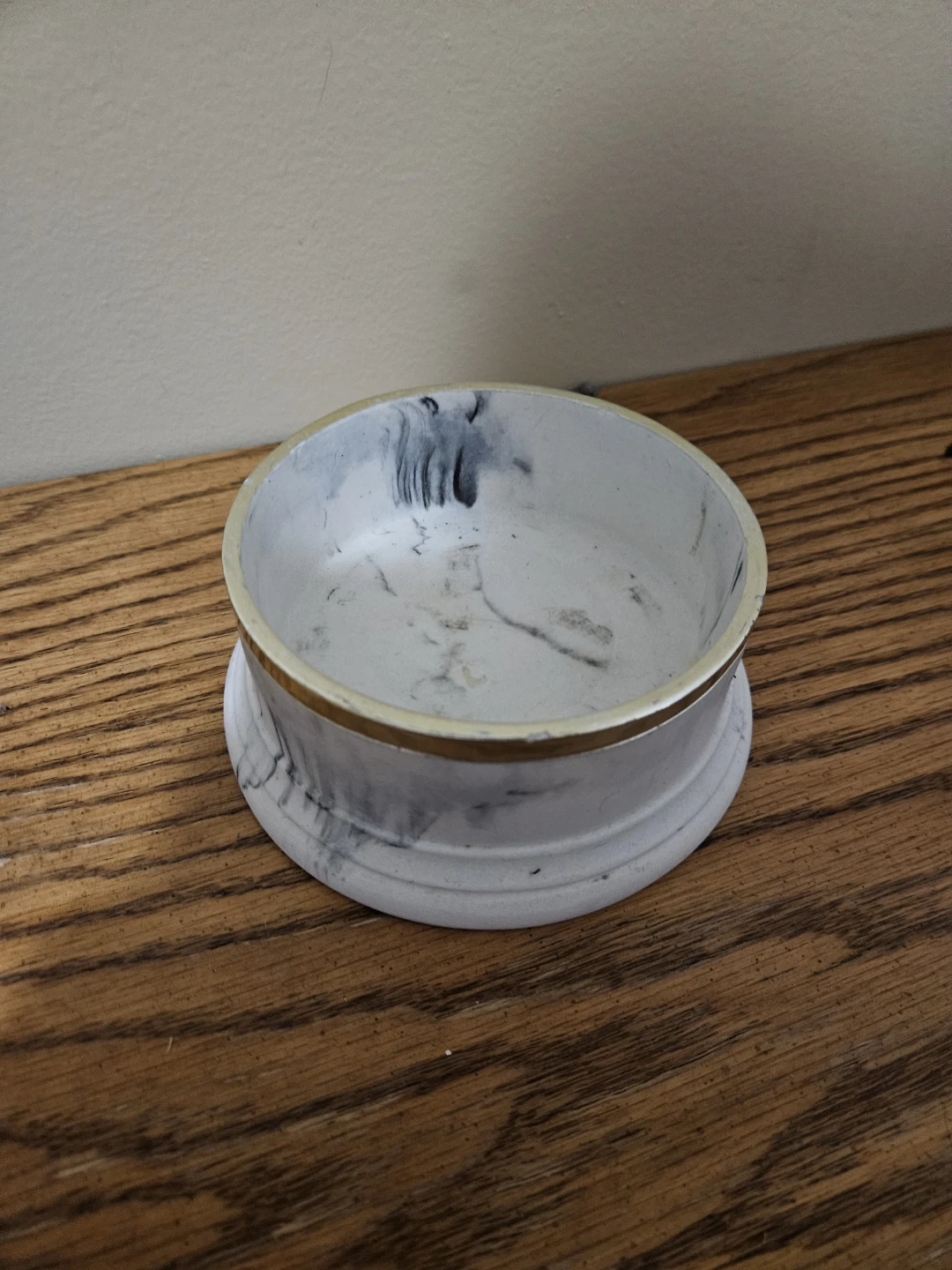Decorative Marble and Gold Tone Trinket Bowl