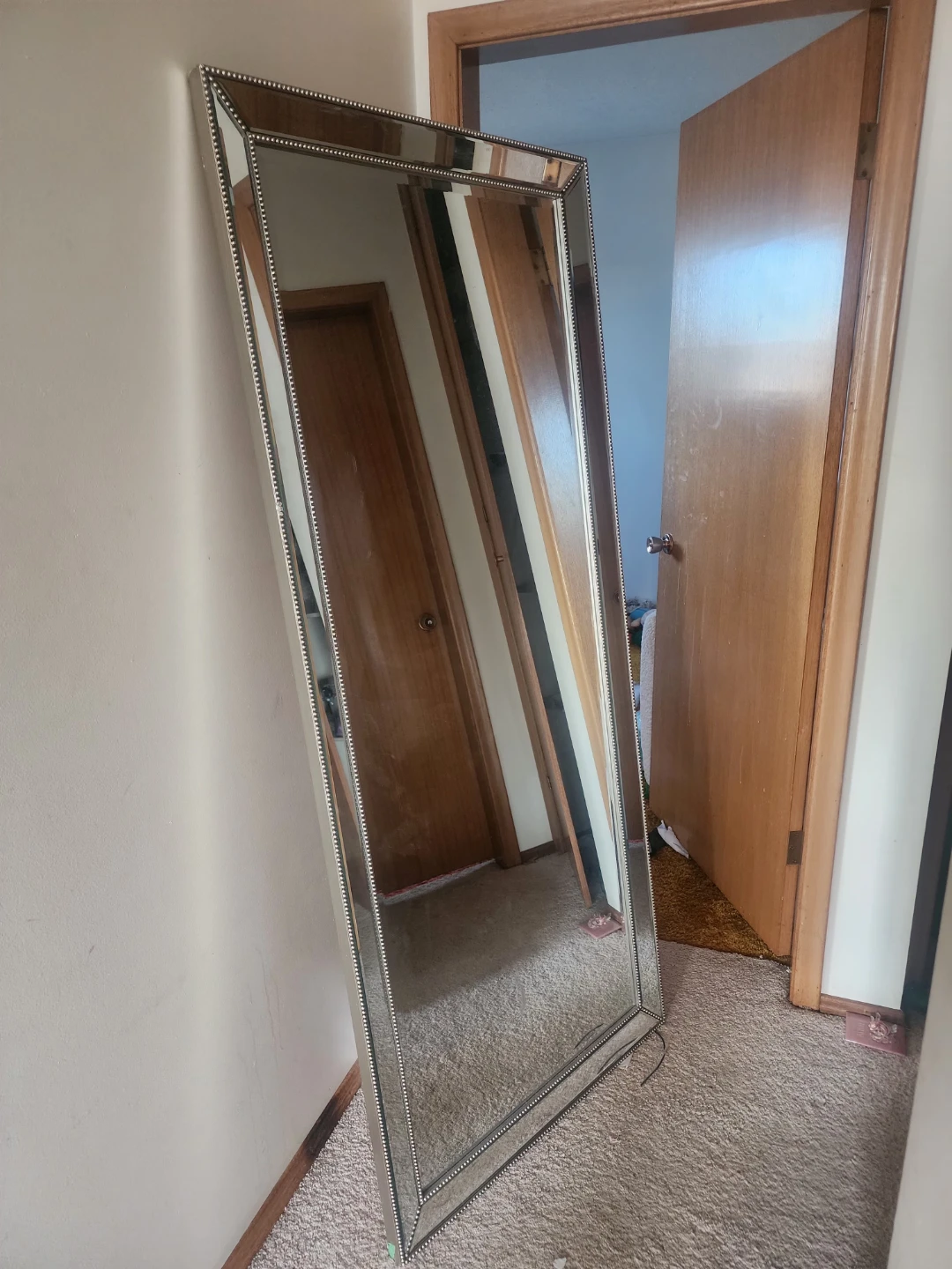 Full-Length Beaded silver Frame Mirror - photo 2