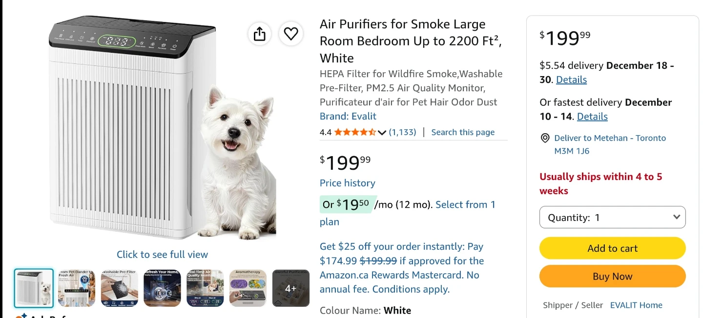 EValit Air Purifier 5-Stage Filtration