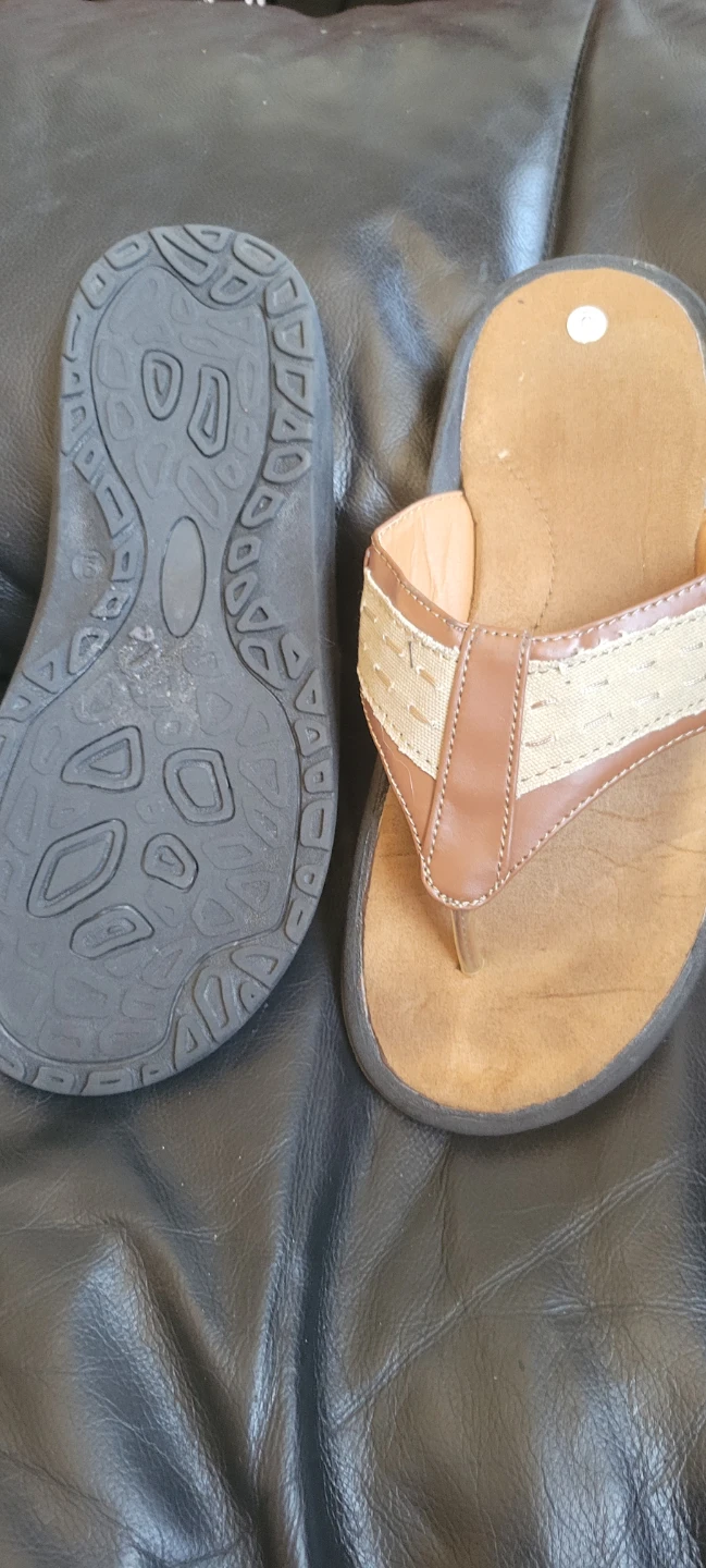 Tan and Brown Thong Sandals
