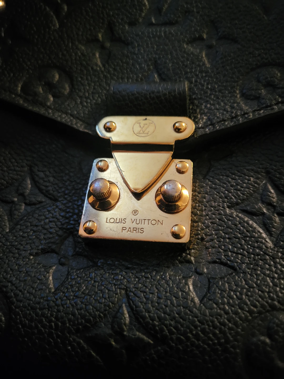 Louis Vuitton Black Monogram Empreinte Leather Bag