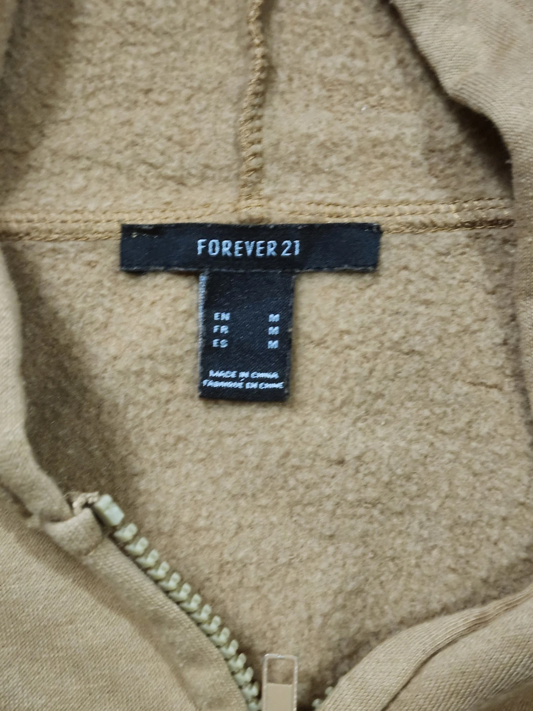 Forever 21 Tan Cropped Zip-Up Hoodie - photo 5