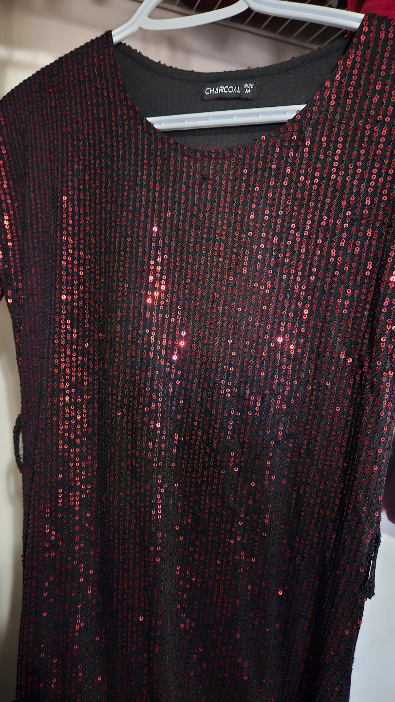 Charcoal Sequin Dress Medium - photo 4