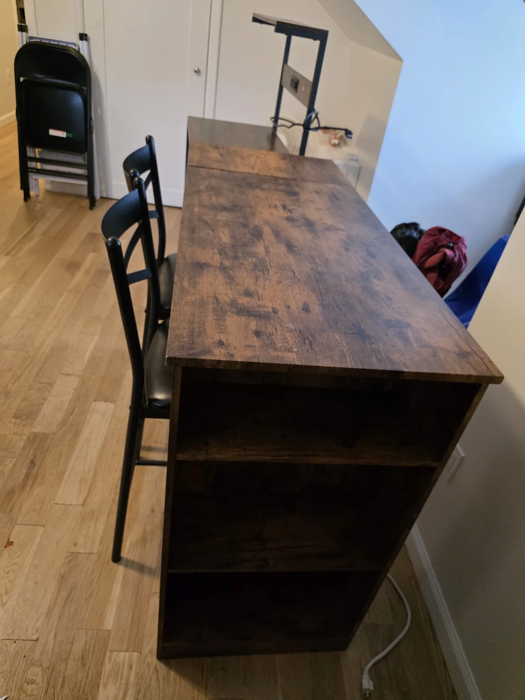 Rustic Bar Table Set with Two Stools