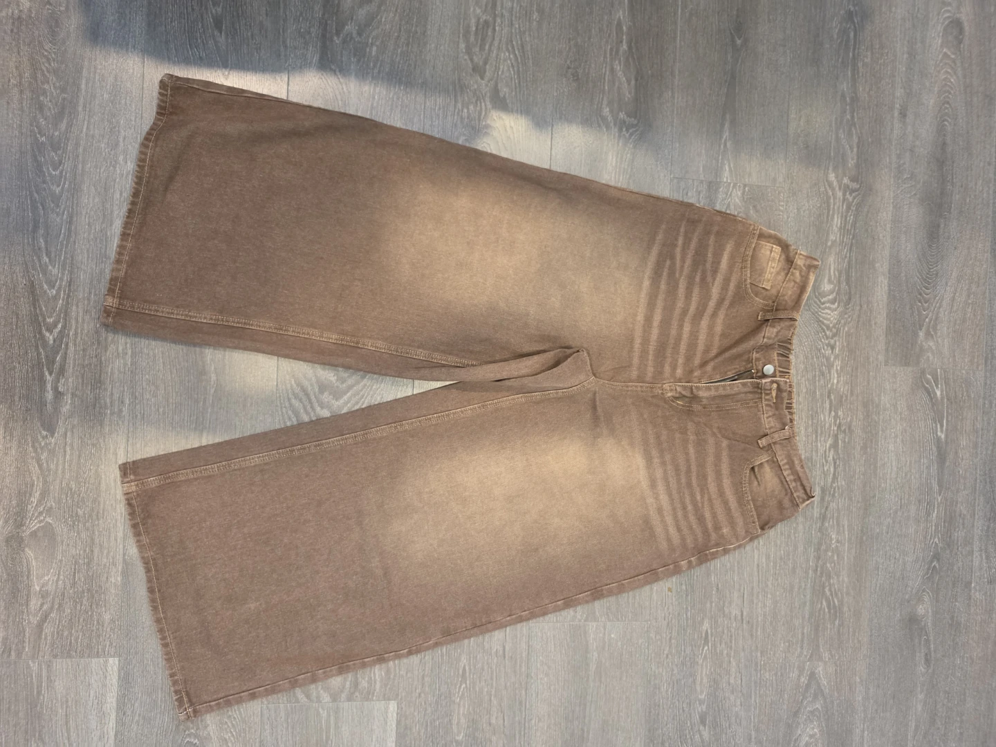 Brown Wide-Leg Jeans