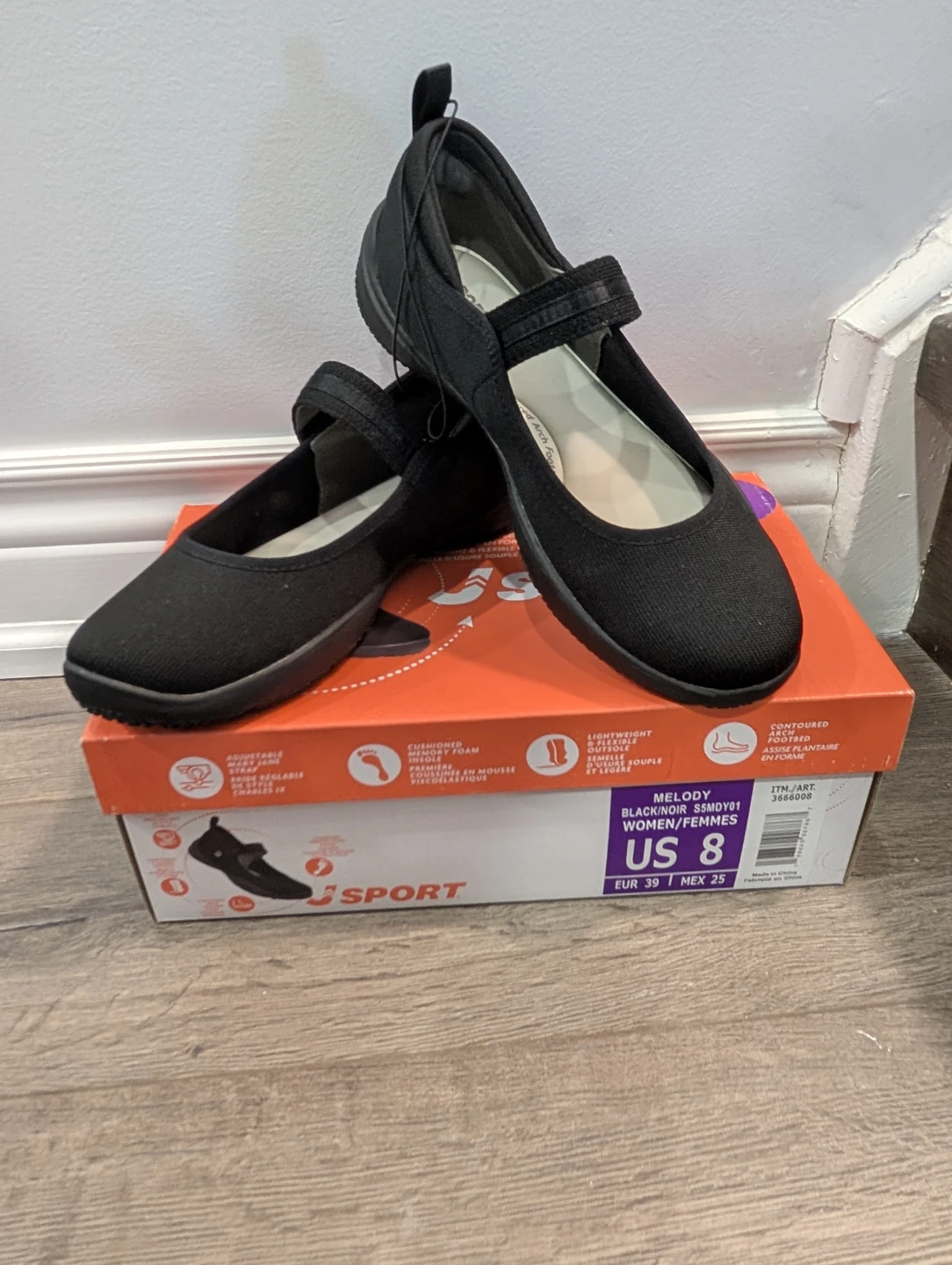 NIB - Women's J Sport Melody Black Shoes Size 8