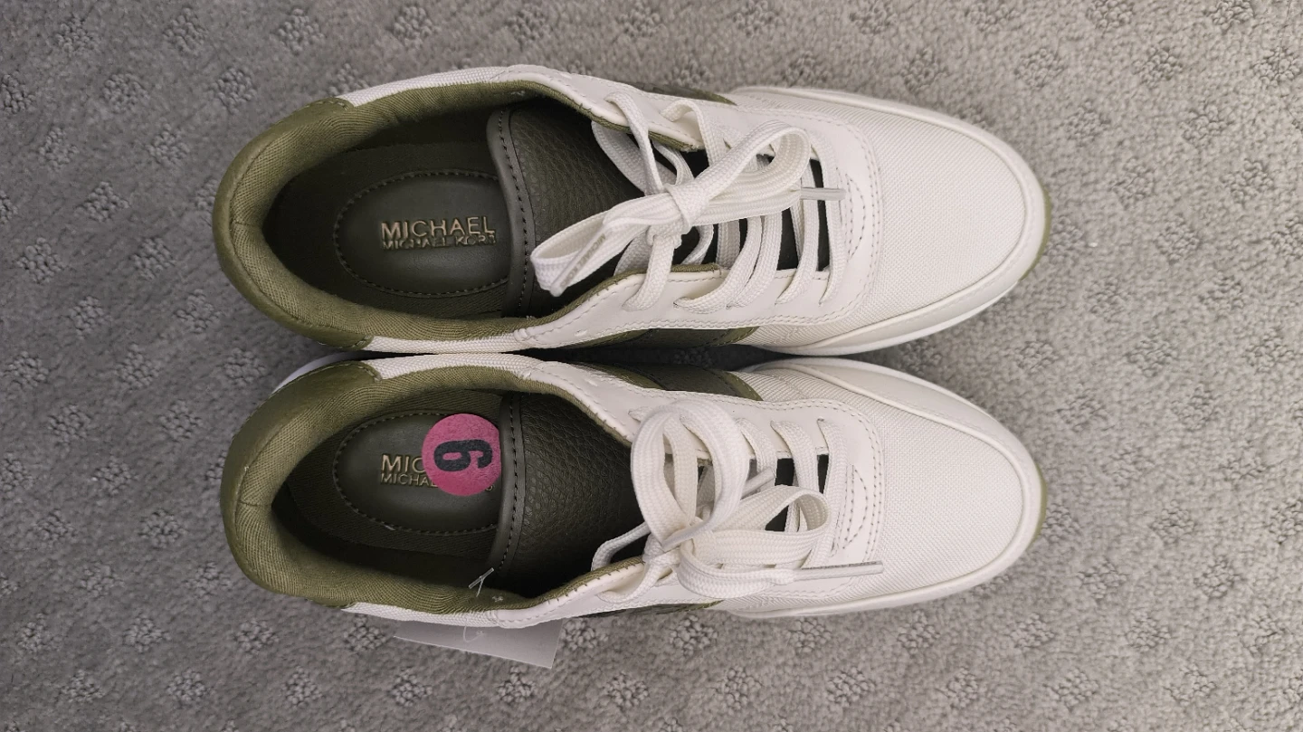 Brand new Michael Kors Women's Sneakers - Olive/White - Size 6