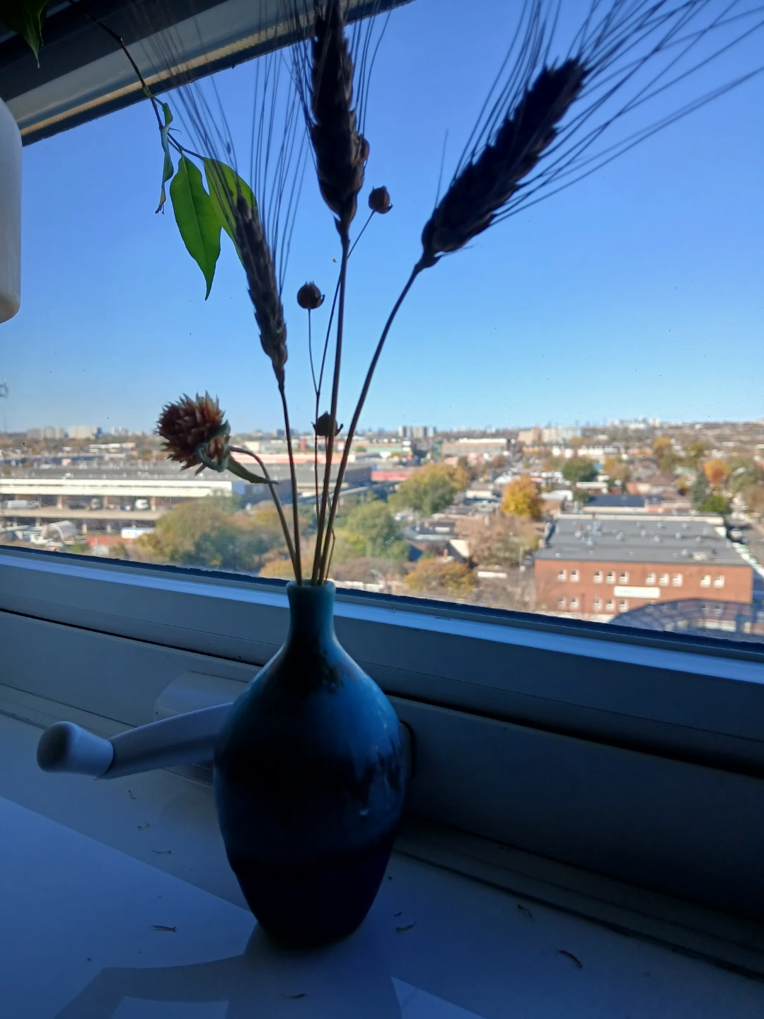 Small Blue Ceramic Bud Vase - photo 2