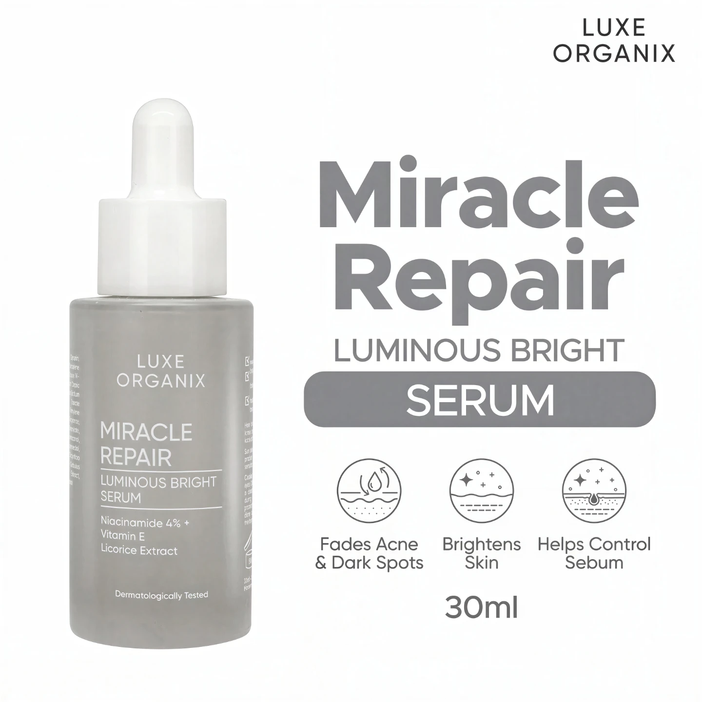 LUXE ORGANIX Miracle Repair Luminous Bright Serum 30ml