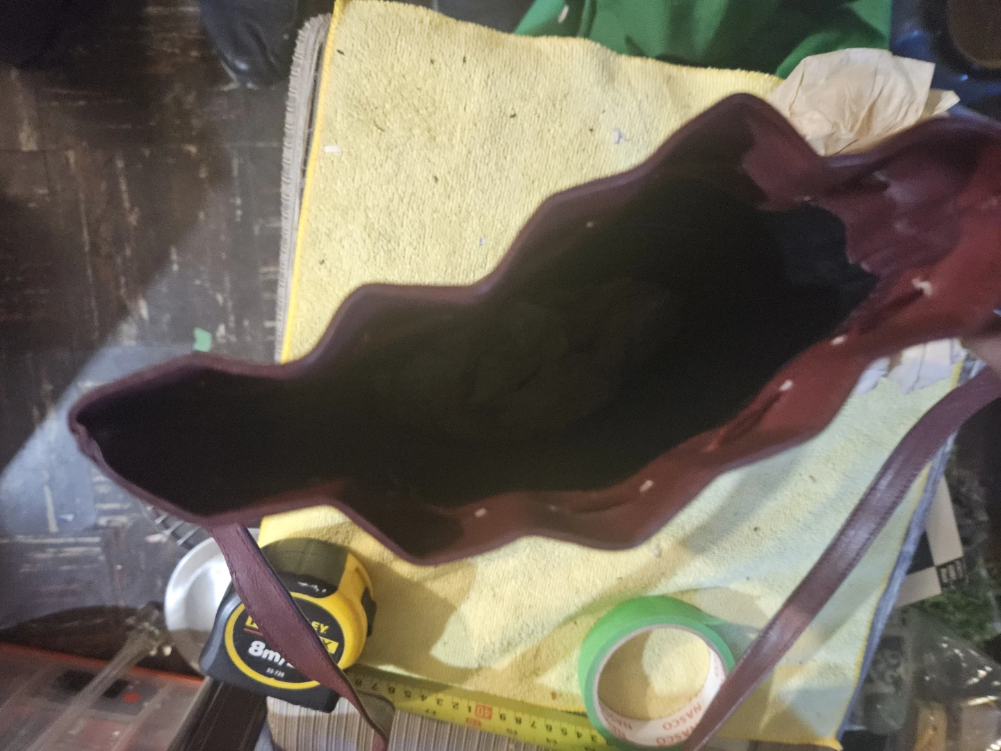 Burgundy Leather Drawstring Bucket Bag - photo 5