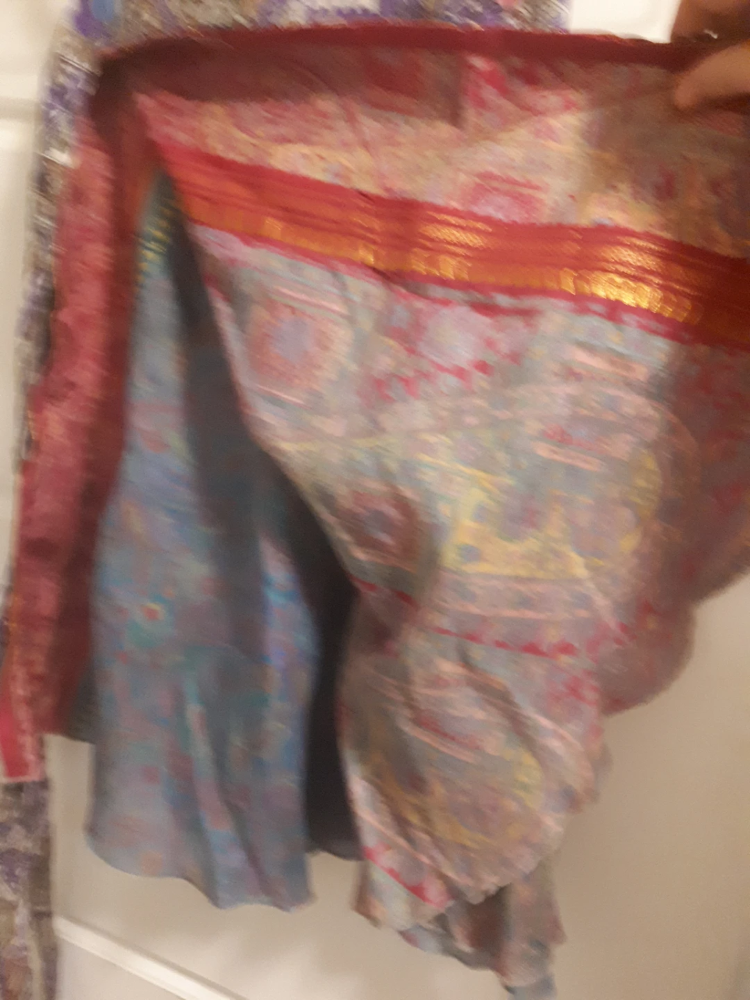Vintage Paisley Pattern Silk Wrap Skirt - photo 2