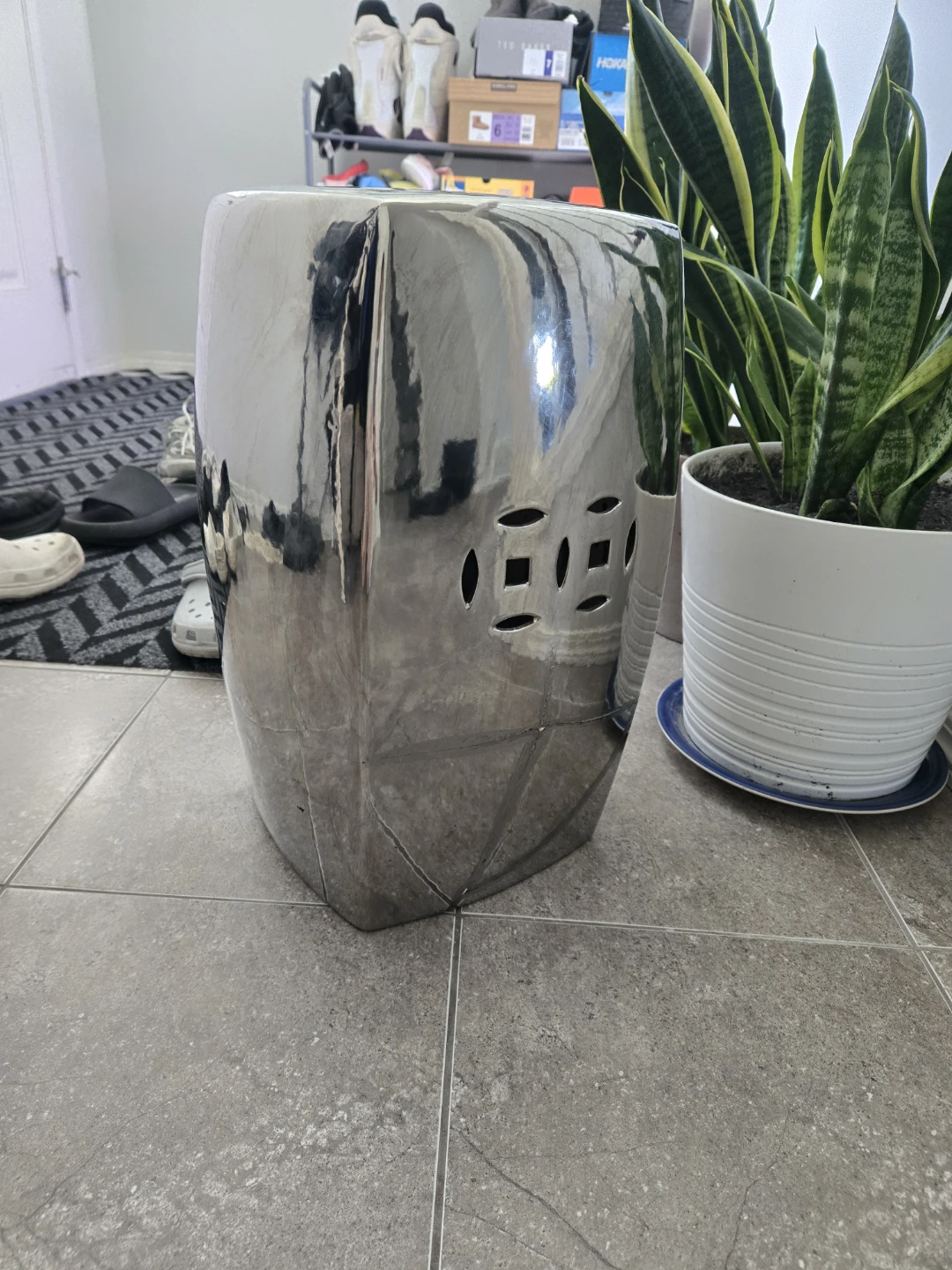 Chrome Ceramic Garden Stool - photo 2