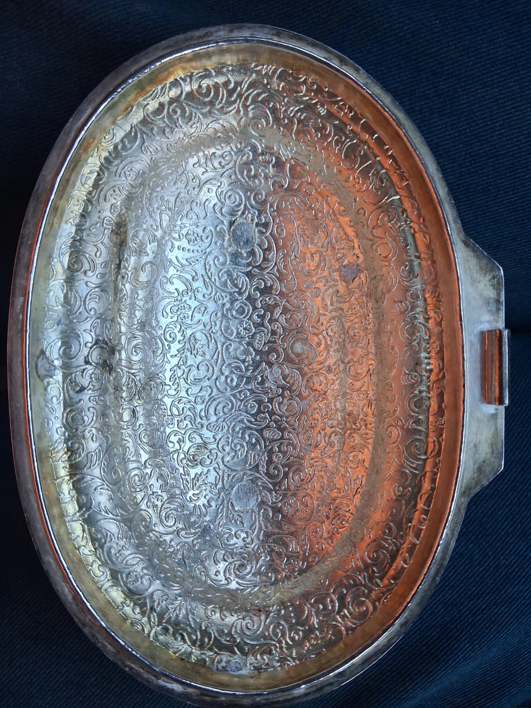 Vintage Oval Silver-Plated Trinket Box - photo 4