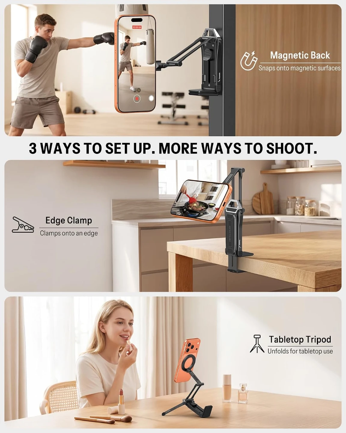 TP02 Magnetic Phone Tripod for MagSafe, 360° Pivot - photo 2