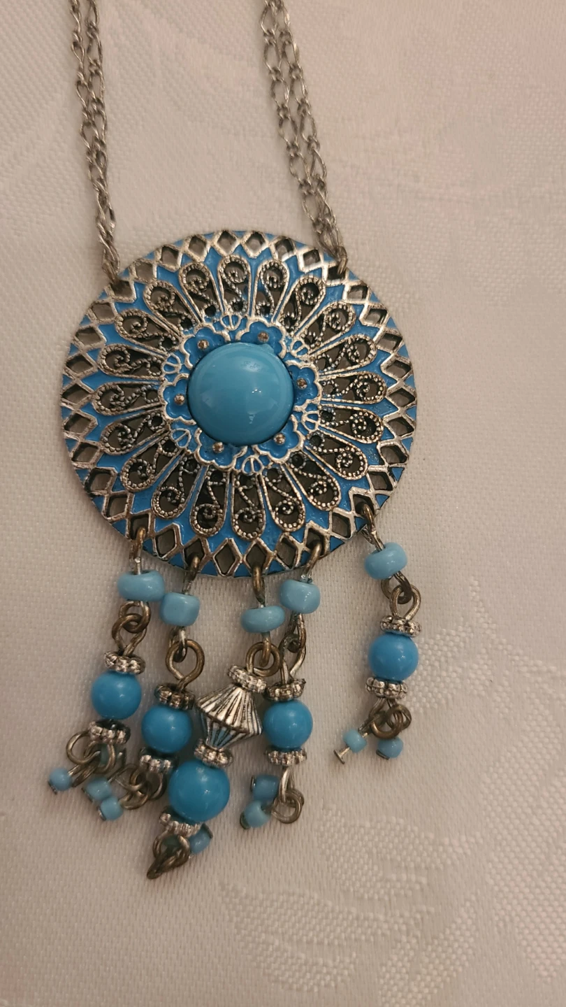 Blue Filigree Pendant Necklace - photo 4