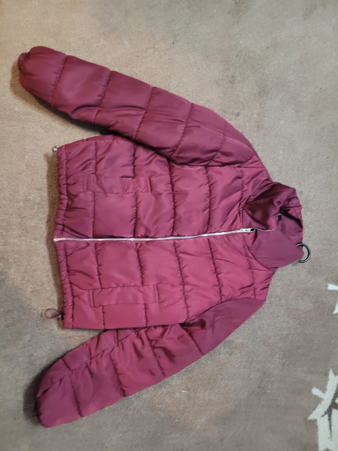 U2 Quilted Puffer Jacket - Burgundy - Size M