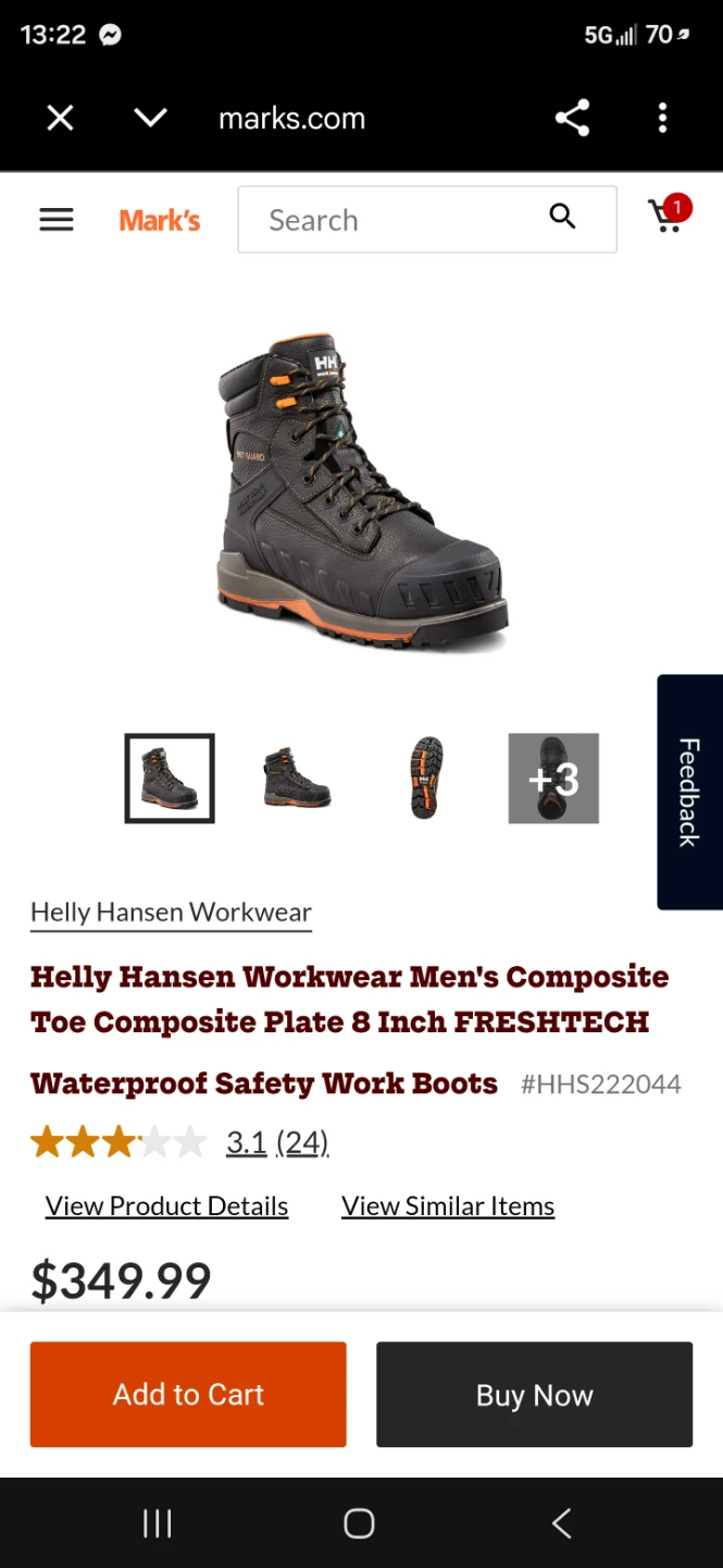 Size 12 US Helly Hansen Composite Toe Waterproof Work Boots