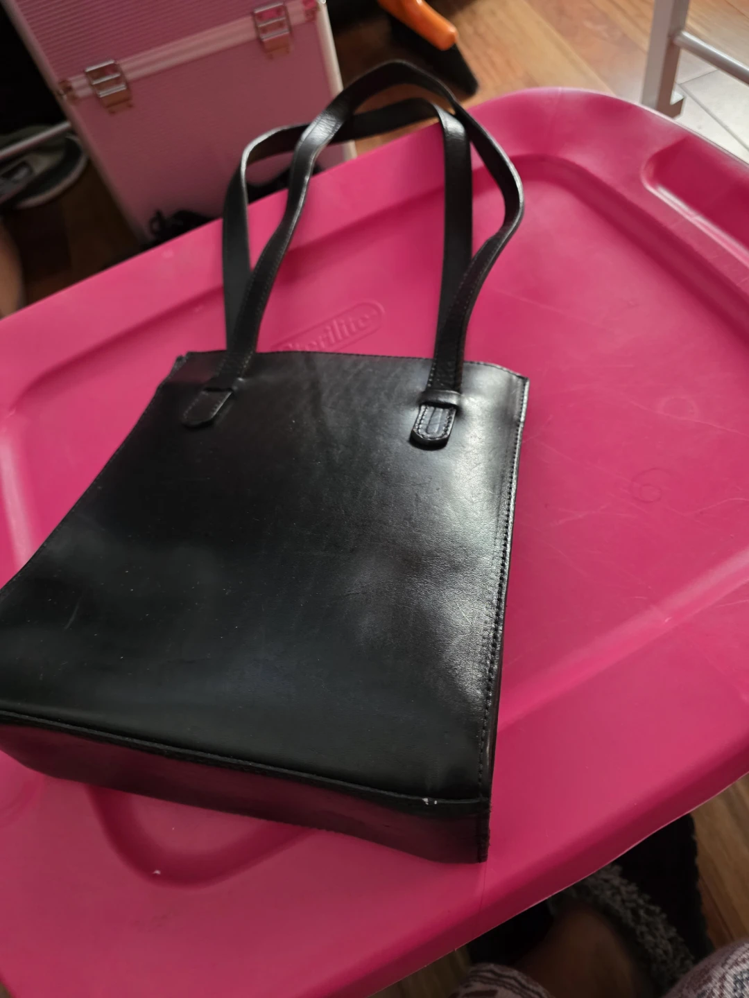 Black Leather Shoulder Bag - photo 2