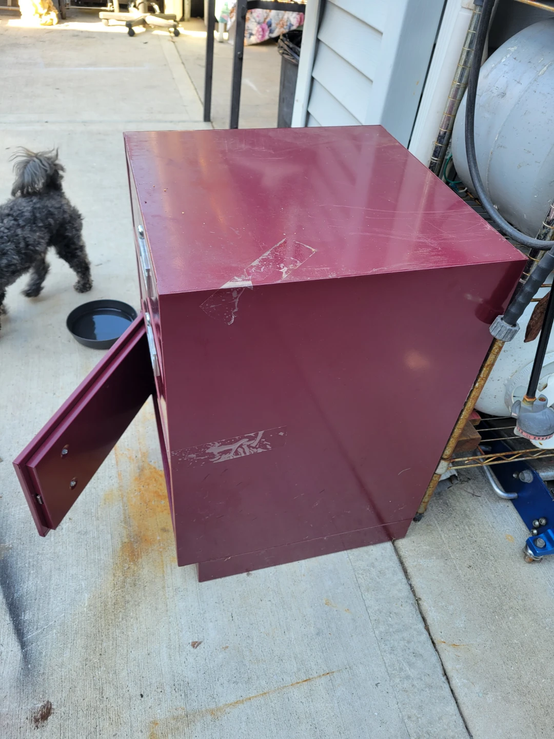 Burgundy Metal Storage Cabinet - photo 3